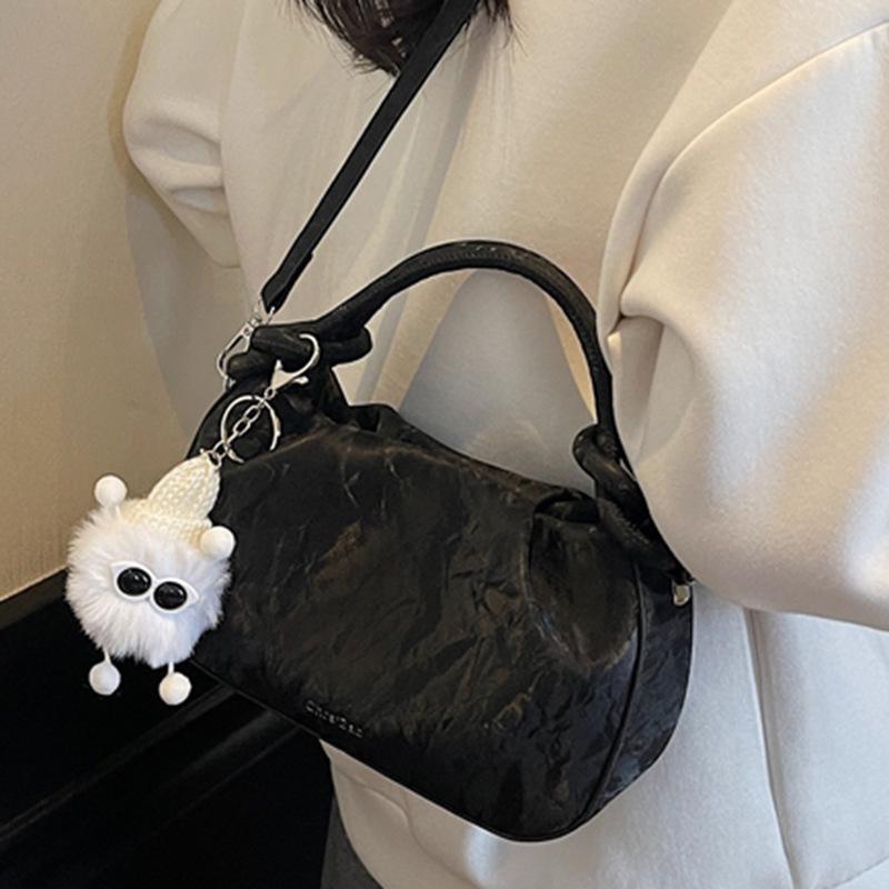 Fashionable Handbag Small Shoulder Bag Pleated Small Square Bag Simple and Stylish Single-shoulder Crossbody Bag