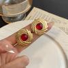 Design Sense Retro Vortex Sunflower Stud Earrings Niche Fashion Exquisite Elegant Earrings Women
