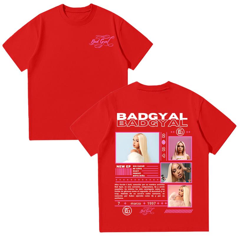 Graphic T Shirts Rapper Bad Gyal Hip Hop Tee High Quality Cotton Women Clothing Harajuku Pop Men T-shirts Casual Y2K Streetwear