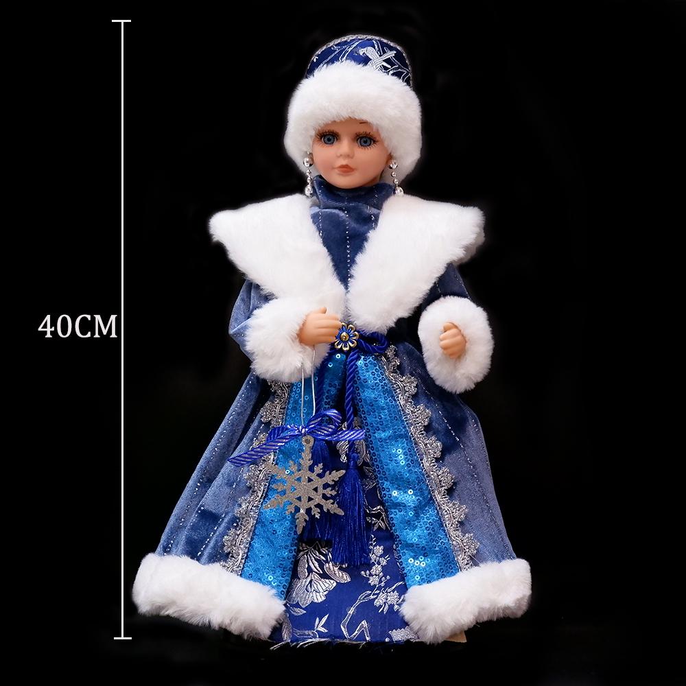 Bambola Fanciulla delle Nevi con Paillettes Blu da 40 cm, Ornamento Decorativo per la Casa del Capodanno Russo e Natale