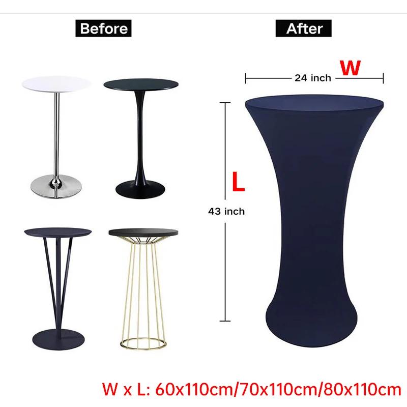 60/70/80X110Cm Stretch High Top Cocktail Table Cover Spandex Standing Table Cloth Bar Hotel Dining Party Banquet Wedding Decor
