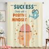 2pcs 2D Flat Printing Party Curtains Positive Mindset Brain Growth Polyester Fabric Without Electricity Seasonal Party & Holiday