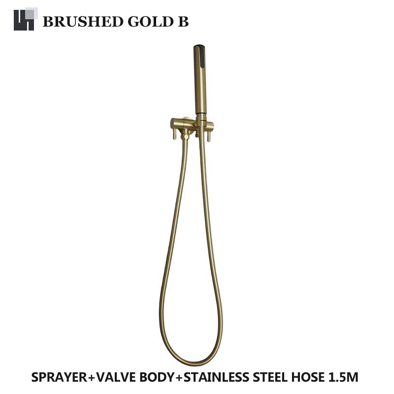 Handheld Toilet Bidet Spray Gun Set Bathroom Self-Cleaning Handheld Three-Function Sprayer Double Outlet Angle Valve Accessories