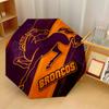 Brisbane Broncos Print Auto 8?Ribs Folding Umbrella Wind Resistant Lightweight Automatic Umbrella For Daily Travel