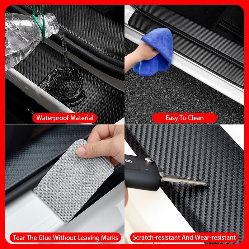 4pcs New Car Door Sill For Chery Tiggo Protector Stickers Pedal Protect Fiber Decor Decal Tuning Accessoriesd z1