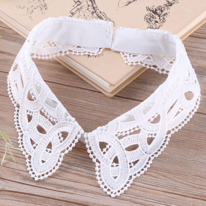 White Fake Collar Women Elegant Diamond Detachable Collars for Women False Shawl Shoulder Wrap Lapel False Collars Woman Tie