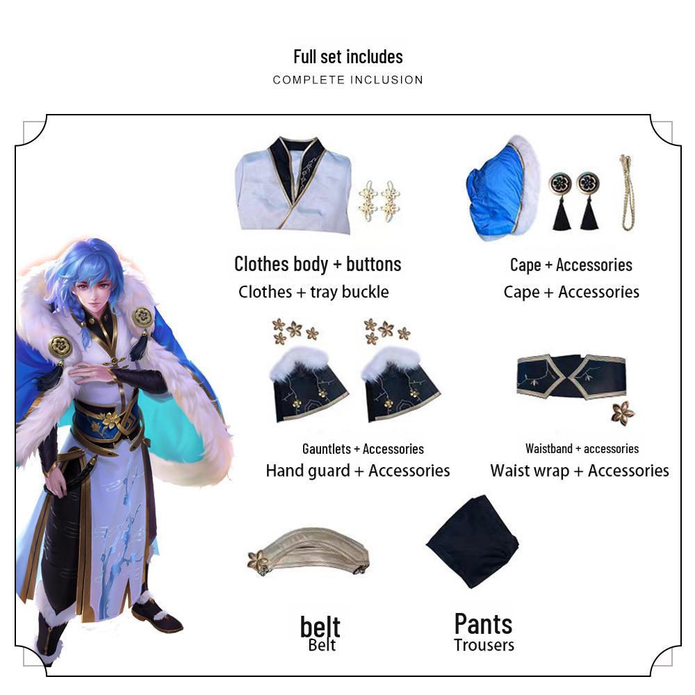 

Костюм сливы «Исин Снежный поиск» - костюм для аниме-игры «Король славы» XL