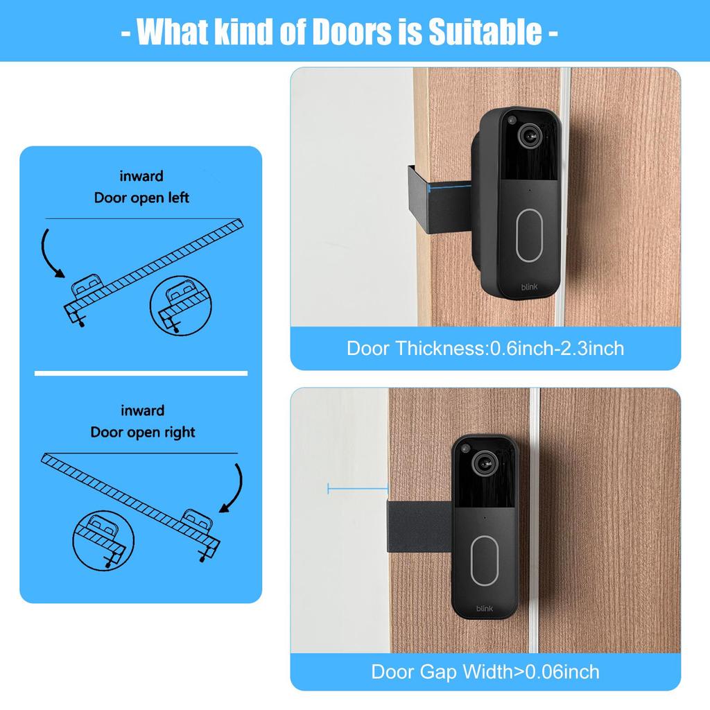 Adjustable 45-135° Monitoring Angle for Blink 2nd Gen Doorbell