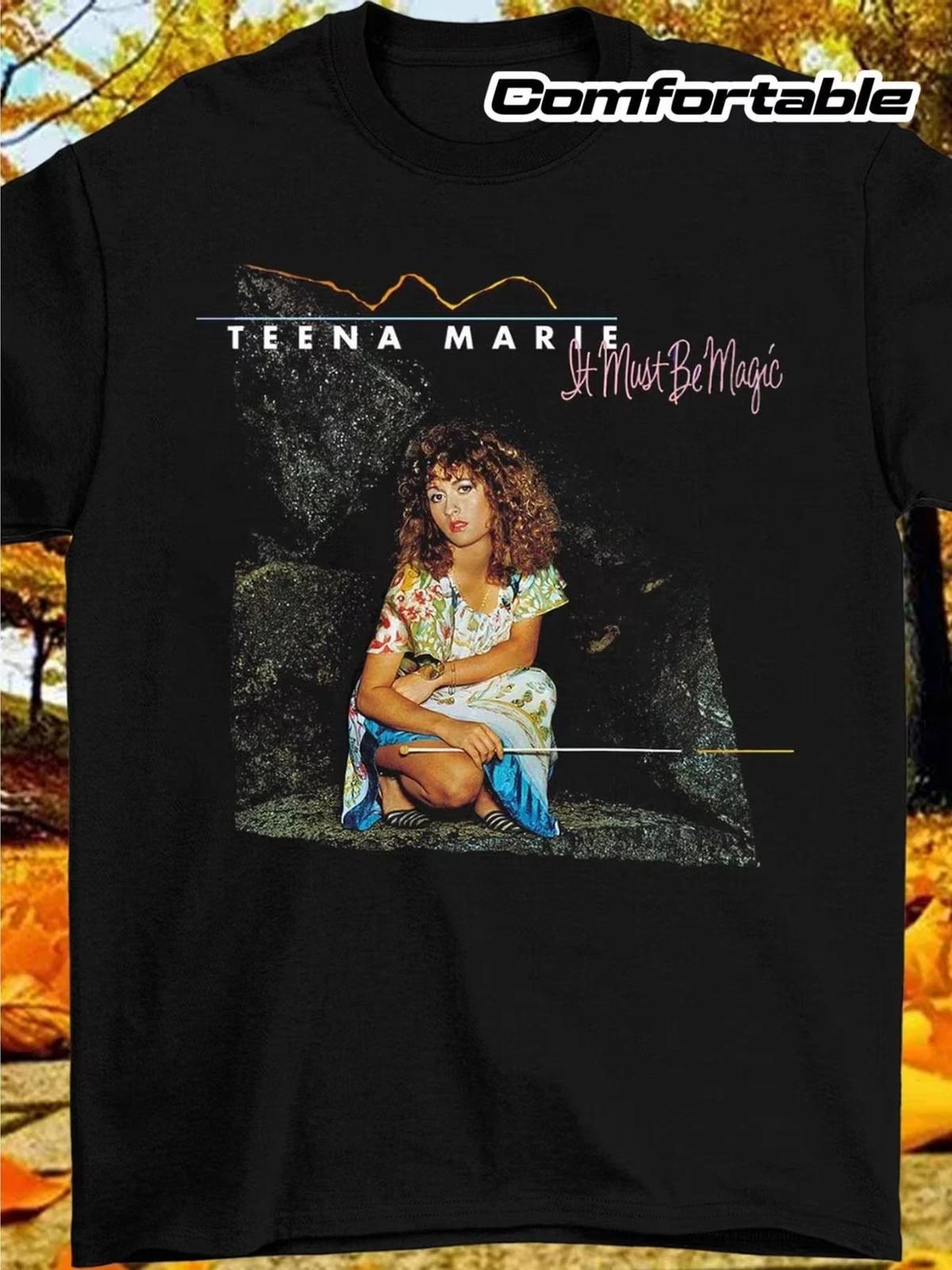Comfortable TEENA MARIE Graphic T-Shirt for Men s Plus Size - Stylish Black Tee XXXXL