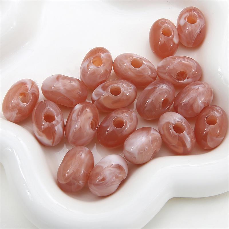 Two-Tone Acrylic Oval Bead for DIY Ancient Style Bracelets and Necklaces