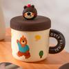 Small Gift Bag Lid Search Ceramic Cup High Value Large Capacity Small Bear Cute Mug Couple Water Cup High Temperature Resistance Cup