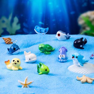 Micro Landscape Cute Sharks Little Turtles Marine Animals Cute Fish Tanks Landscape Decoration Accessories Small Ornaments