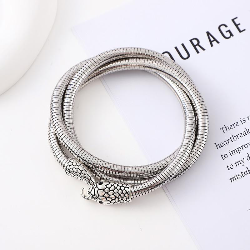 Winding Spirit Snake-Shaped Exaggerated Collar Design Sense Personalized Necklace Exotic Ethnic Style Bracelet Light Luxury High-End Sense Necklace