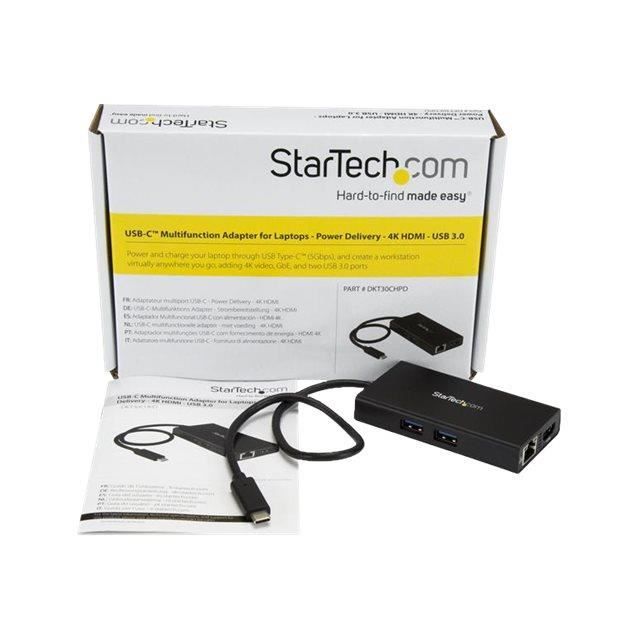 Adaptateur multiport USB Type-C - STARTECH.COM - HDMI 4K - Power Delivery - Ethernet - USB 3.0