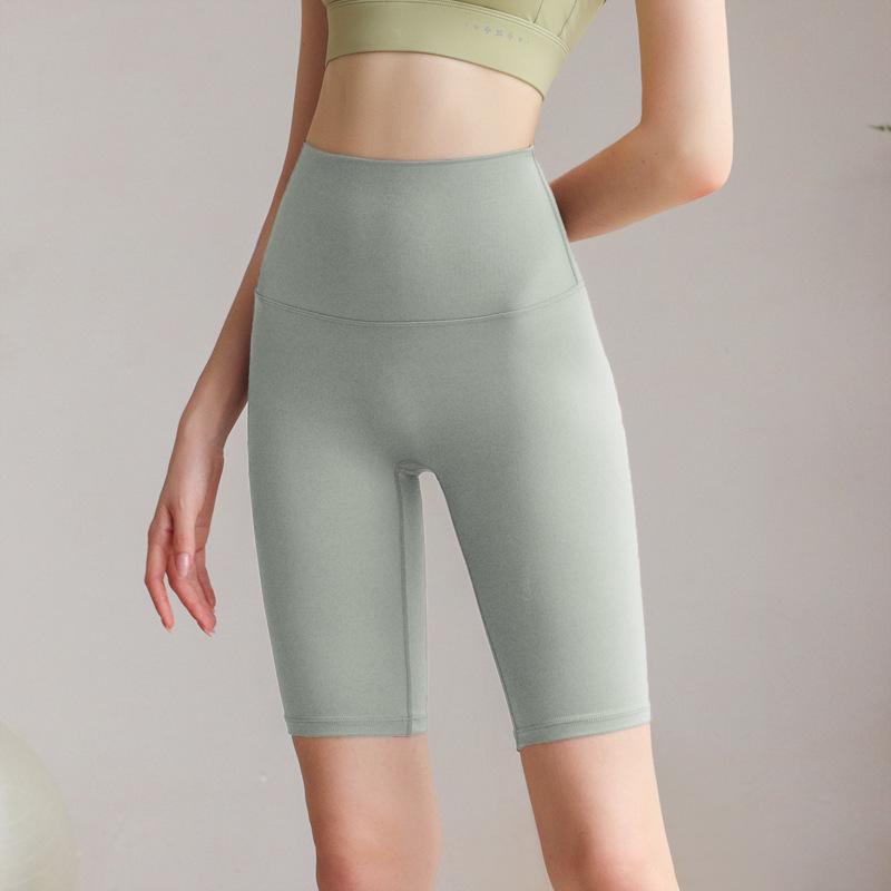 Women's High-Waist Nude Yoga Shorts - Quick-Dry, Hip-Lifting, Pilates & Cycling Leggings