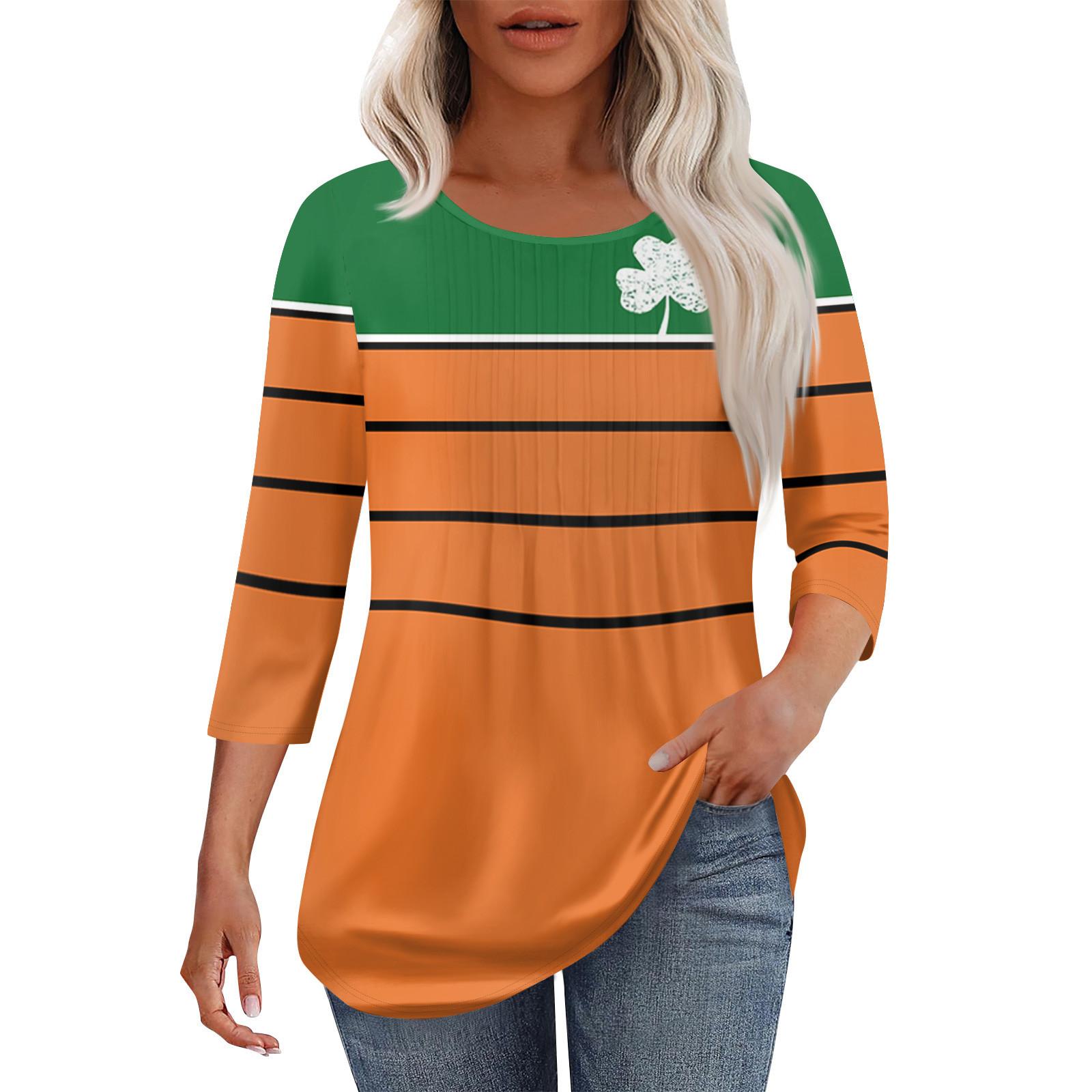 

Женская модная повседневная плиссированная футболка с круглым вырезом и рукавом семь четвертей XL