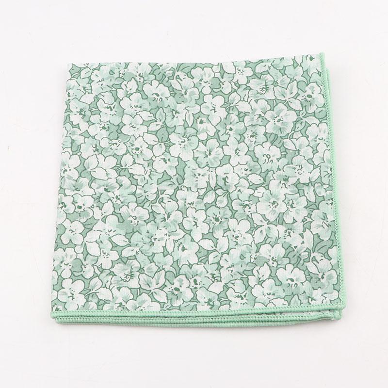 25cm Vintage Floral Cartoon Printed Handkerchief Cotton Women Men Wedding Suits Pocket Square Adult Gift Accessory High Quality