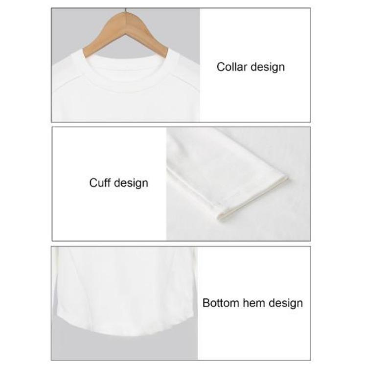 Soft Elastic Pullover Tops Women Long Sleeve Round Neck Slim Fit Base Shirt Solid Color Daily Wear Tops