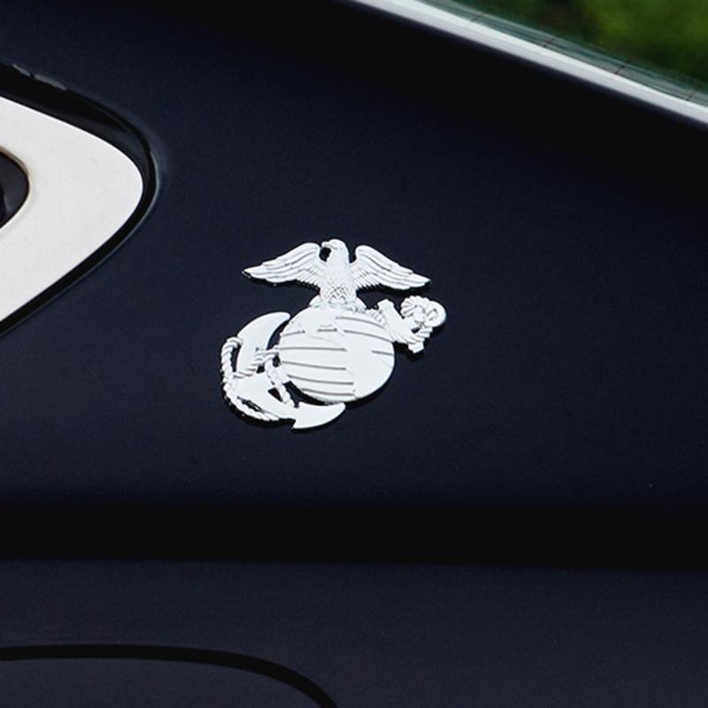 Weather Resistant Car Decal Celebrating US Marine Corps 250th Anniversary Featuring 3D Shape & Enamel Coloring for Auto