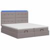 Ottoman Bed with Mattress and LED Taupe 160 X 200 Cm Fabric