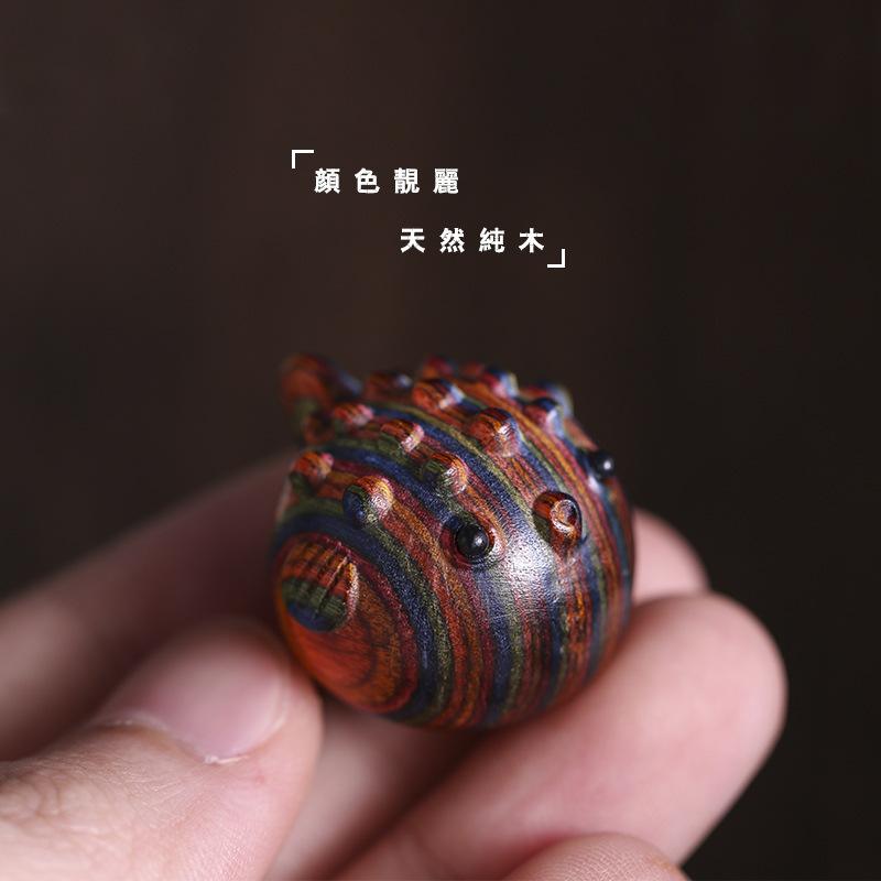 Wooden Painted Lively Little Pufferfish Ornaments Desktop Miniature Items DIY Pendant Accessories Birthday Gift