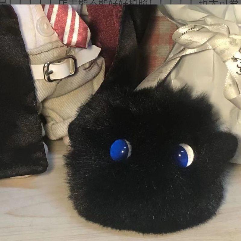 Cat Cute Blush Plush Keychain Soft Furry Handmade Backpack Decoration Souvenir