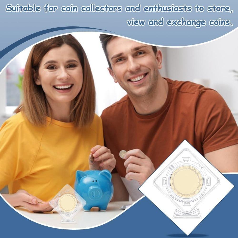 3D Coin Display Case Floating Coin Protector Sleeves Durable Coin Container Box  Home Decoration