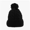 Kangol K4460sm Schwarze Zopfmuster-Bommelmütze