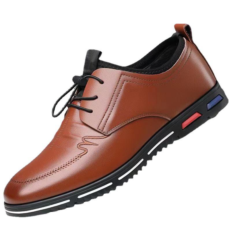 Δερμάτινα Παπούτσια Ανδρικά Μαύρα Παπούτσια για Κοστούμι Άνοιξη και Φθινόπωρο Νέα Casual Παπούτσια Αναπνέοντα και Άνετα Κορεάτικα Δερμάτινα Παπούτσια