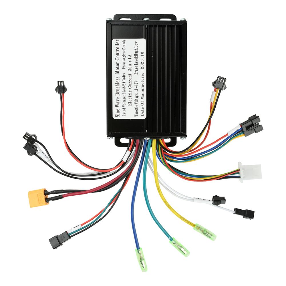 36В 48В 20А Синусоидальный Бесколлекторный Контроллер Двигателя - 350Вт-500Вт для Электровелосипеда, Совместимый с Разъемами SM