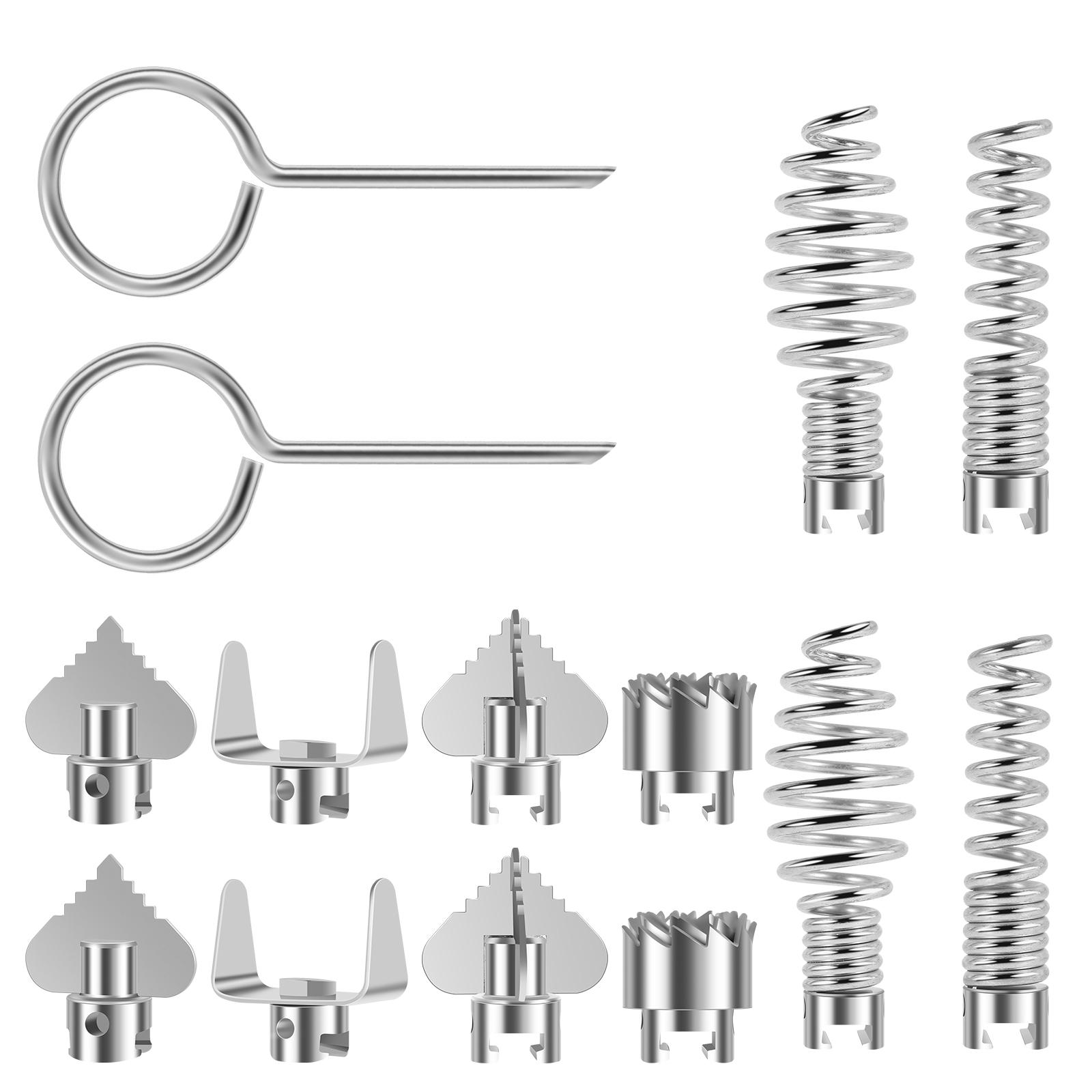 

14Pcs Pipeline Cleaner Tool Automatic Head Locking Head For Sewer Pipe Remover Dredging Tool Home Toilet Bathroom Bath Bathtub чёрный