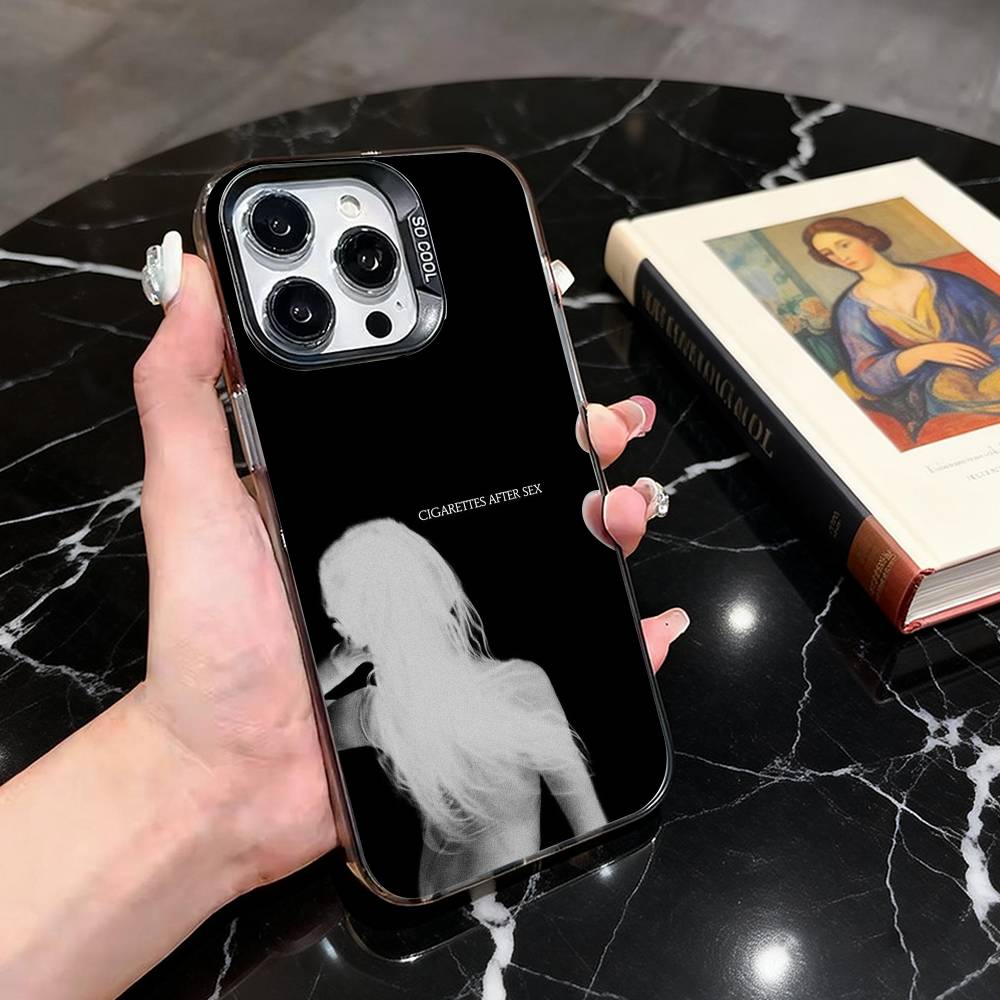C-Cigarettes A-After Sex Abstract Band Phone Case For iPhone 17,16,15,14,13,12,11 Plus,Pro Max,XS,Colorful Silver Black Cover