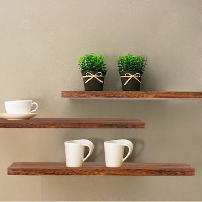 Decorative Wall Mounted Display Stand Floating Shelf Wooden Wall Shelf Hanging Storage Organizer For Books Plants Storage Racks