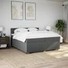 Maison Exclusive - Sommier à lattes de lit avec matelas Gris foncé 200x200cm Tissu