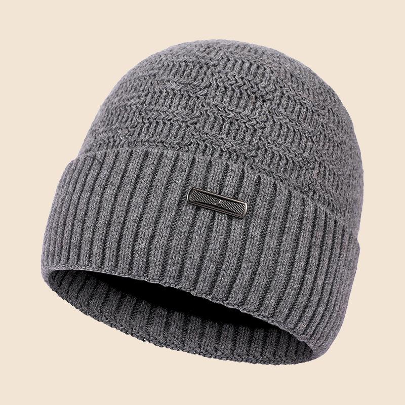 Winter Fleece Warm Wool Blended Knitted Hat Fleece Pullover Hat Men's and Women's Outdoor Wool Hat Versatile Ear Protector