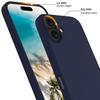 Coque de protection - marque - iphone 16 - silicone liquide - ultra slim - bleu marine