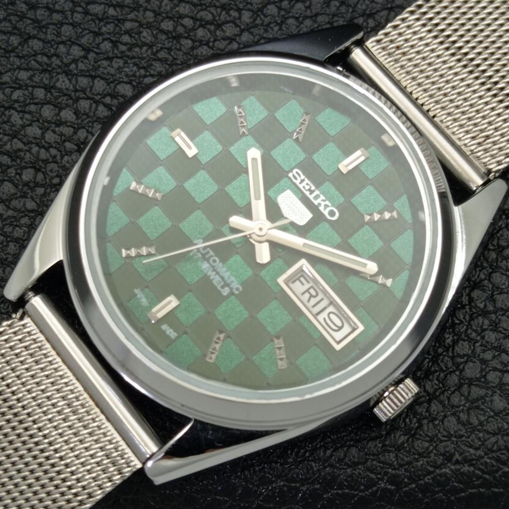SEIKO 5 AUTOMATIC 6309A REFURBISHED JAPAN MENS GREEN COLOR DIAL WATCH a440301-4 Sk-a440301