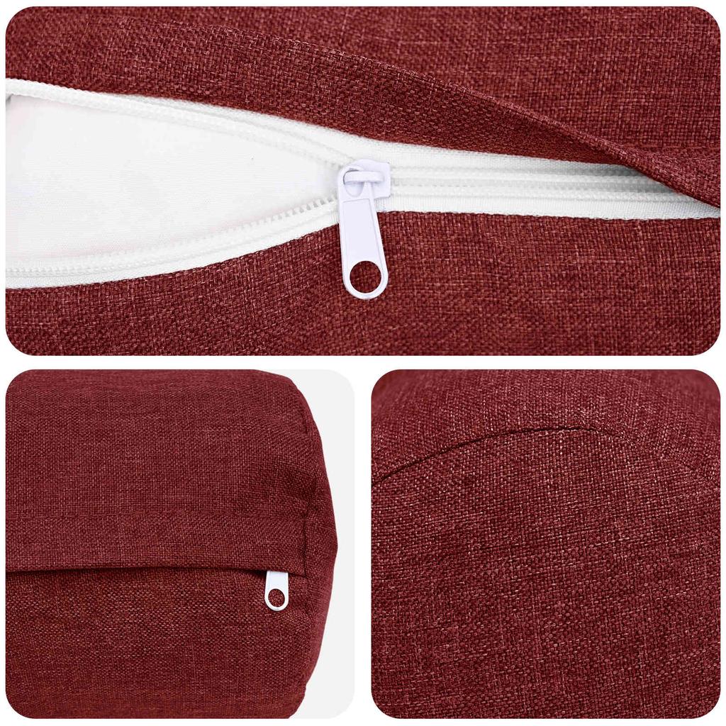 Cushion Cover 2 pcs. HEERLEN Wine Red Ø 15 x 40 cm Fabric