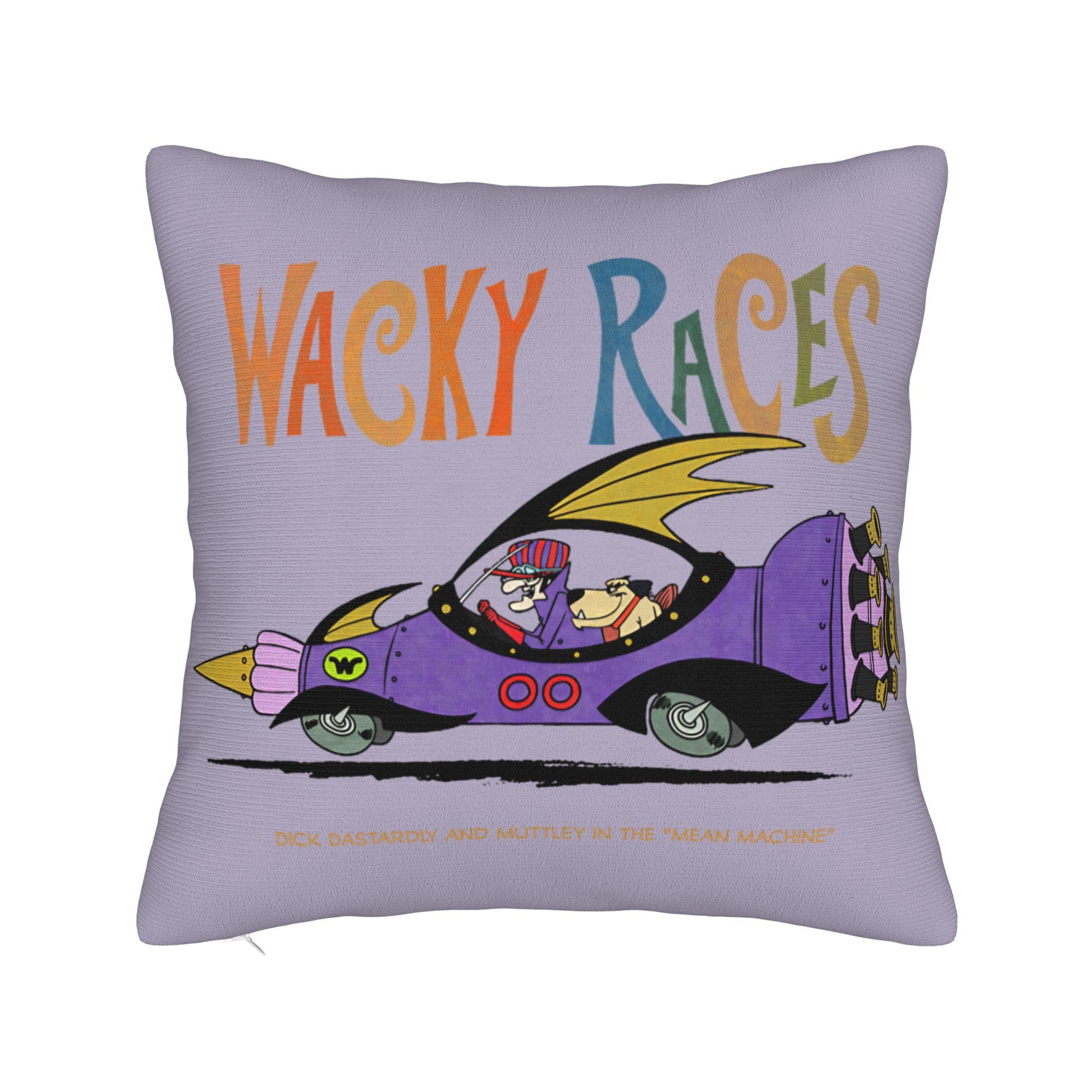 

60s Wacky Races Cartoon Pillowcase Printing Polyester Cushion Cover Gift Pillow Case Cover Bedroom Square 45X45cm 30cmx30cm