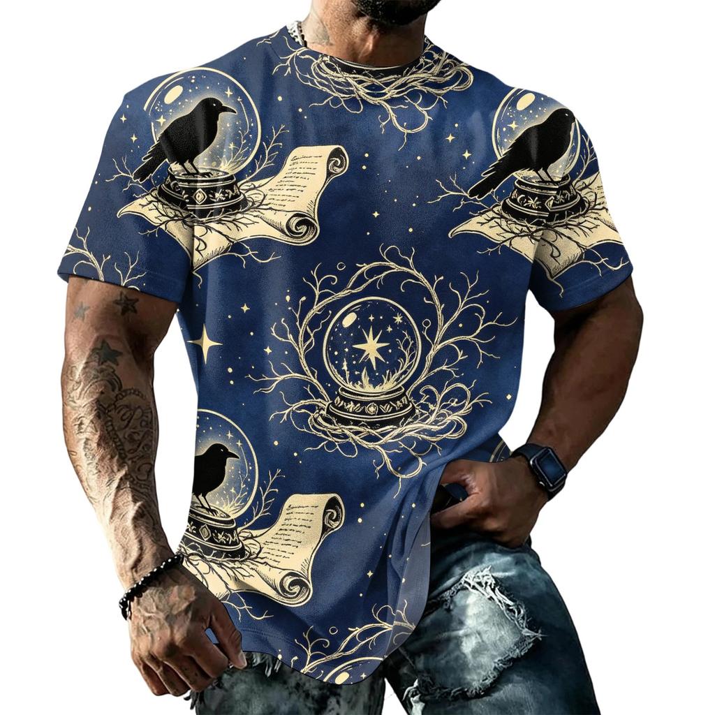 Unisex Loose Fit Casual Short Sleeve T Shirt Halloween Themed Print Top Comfortable Everyday Wear