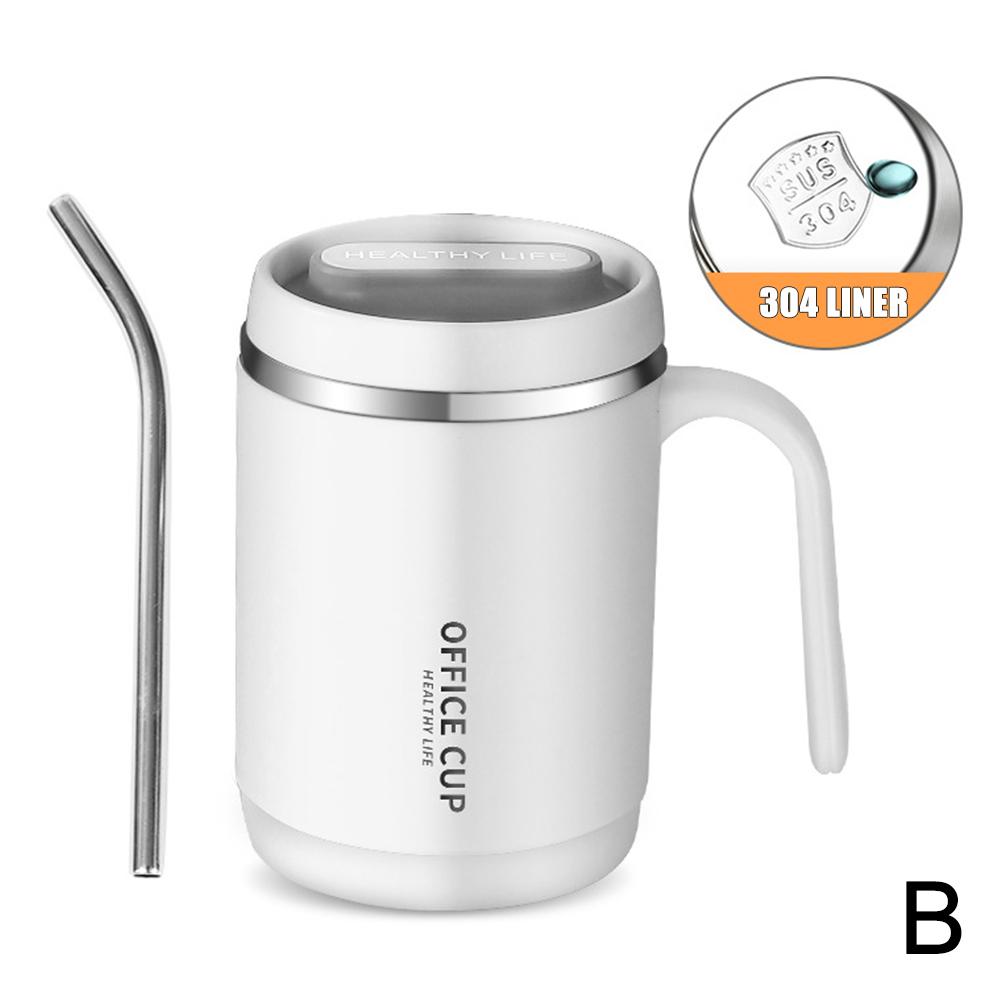 500ml Stainless Steel Coffee Mug Non-slip Bottles Leak-Proof Vacuum Insulated Tea Cup Thermal Office Mug Flask Travel 500ml