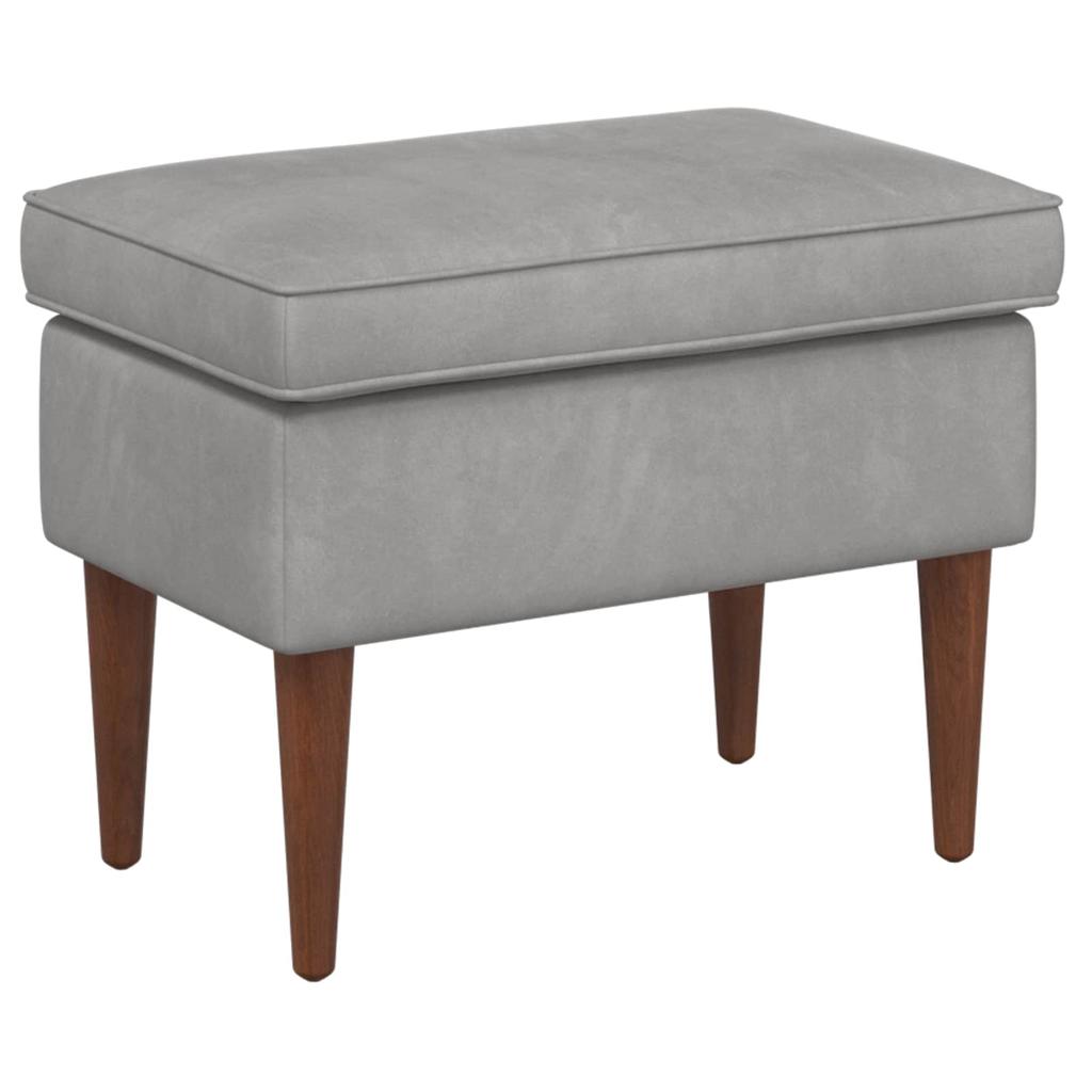 Armchair with Ottoman 2 Pcs. Light Gray Velvet