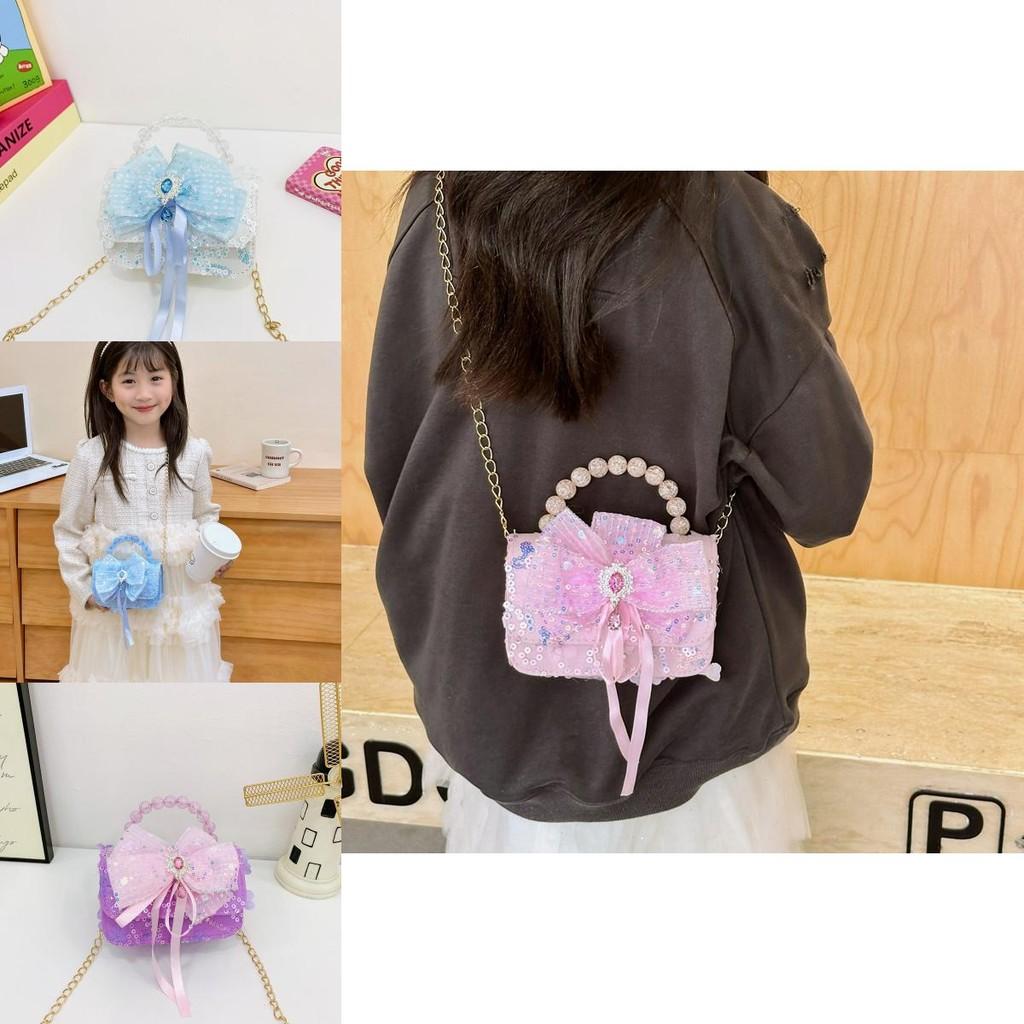 Lovely And Colorful Childrens Handbag With Cute Bow And Breathable Polyester Lining