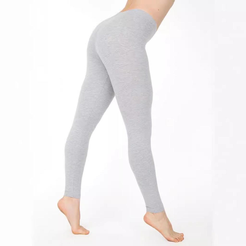 Leggings da yoga in cotone a vita bassa slim-fit europee e americane con design solleva-glutei
