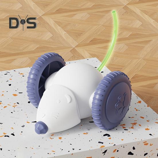 Smart Elektrisk Mus Katteleke Oppladbar Automatisk Bevegelig Mus Bil Leike med LED-lys Interaktiv Kattekost for Innekatter