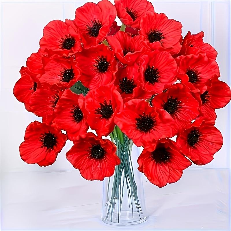 10pcs Real Touch Artificial Poppy Flowers - Perfect for Wedding Bouquets & Floral Arrangements, and Outdoor Garden Wedding Decorations