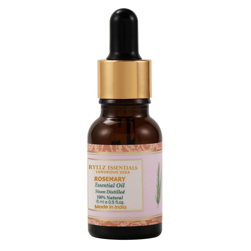 RYLLZ ESSENTIALS Rosemary Essential Oil 15ml | For Quick Hair Growth, Hair Fall Control, Dandruff, Shiny Soft, Nourishme