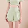 Women's High-Waist Quick-Dry Running and Yoga Shorts with Faux Two-Piece Design