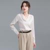 Women's Professional V-Neck Long Sleeve Chiffon Blouse