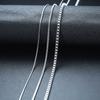 Mens Thin Box Chain Necklace,1/2/3MM Stainless Steel Chain Link Collars Gifts,Male Zircon,18 to 24 Inch